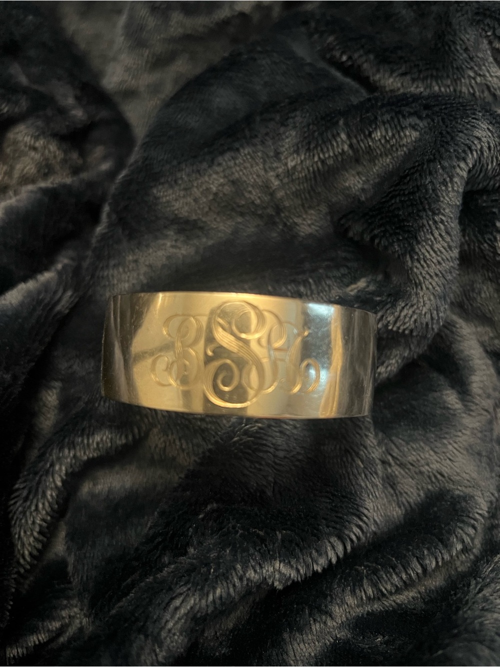 Monogram Wide Cuff Sterling Silver Vintage S. Kirk & Son Bracelet.